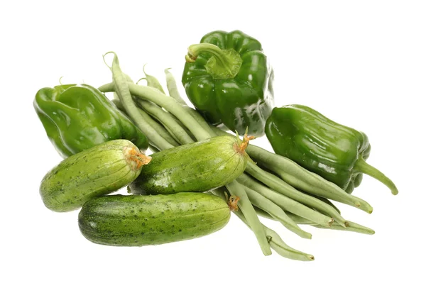 Green vegetables on the white background — Stock Photo, Image