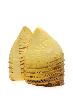 Beyaz arka plan bambu ateş