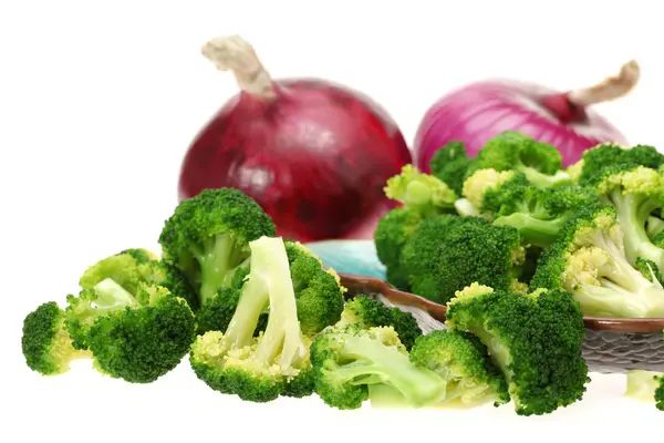 Broccoli bolliti pronti per insalata verde — Foto Stock