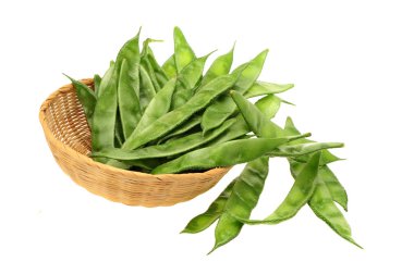 Beyaz arka plan üzerinde izole kar bezelye