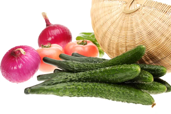 Verduras frescas sobre fondo blanco — Foto de Stock