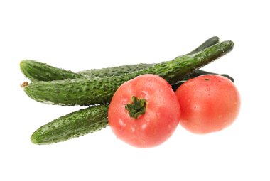 Beyaz arka planda taze sebzeler