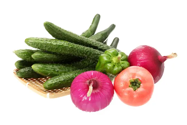 Verduras frescas sobre fondo blanco — Foto de Stock