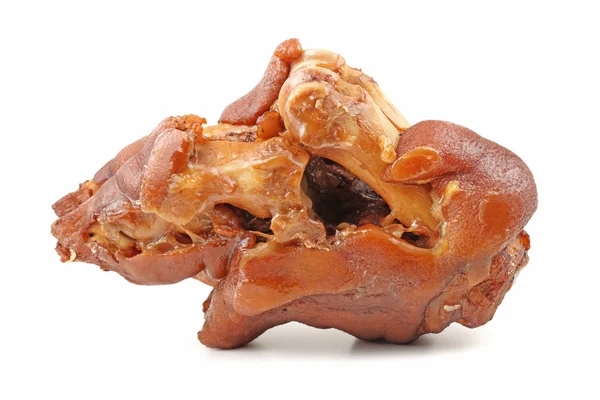 Carne di maiale cotta (gamba) isolata su sfondo bianco — Foto Stock