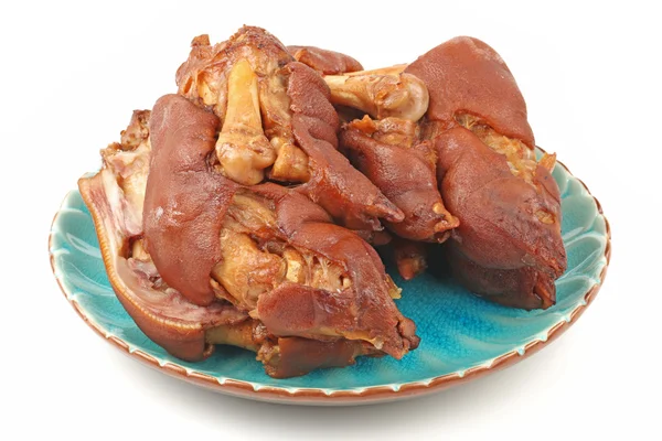 Carne di maiale cotta (gamba) isolata su sfondo bianco — Foto Stock