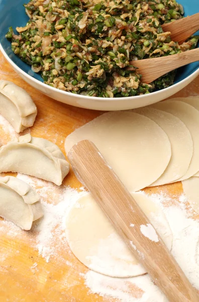 Preparação para fazer Dumpling chinês — Fotografia de Stock