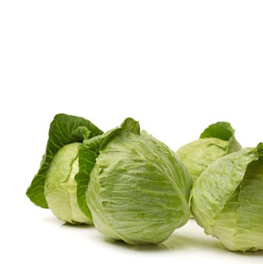 Beyaz arka planda izole edilmiş taze lahana