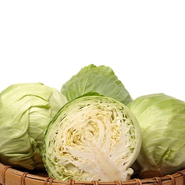 Fresh cabbage isolated on white background — Stock Photo, Image