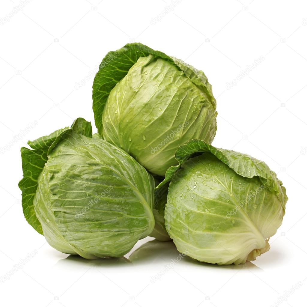 Fresh cabbage isolated on white background