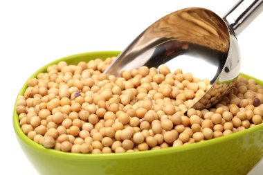 Beyaz arka plan üzerinde izole altın soya