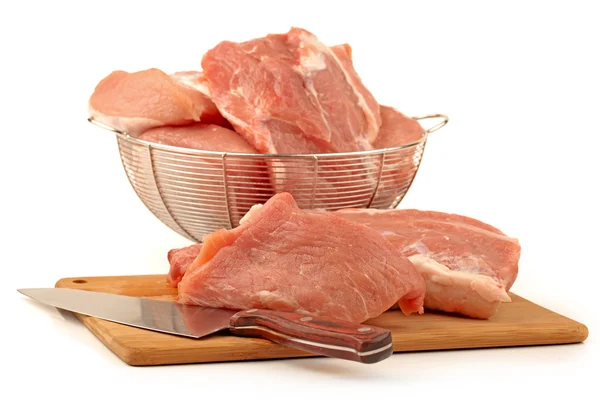 Raw pork meat isolated on white background — Stock Photo, Image