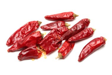 beyaz üzerine sıcak kırmızı biber yalıtım