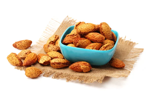 Almonds nuts on white background — Stock Photo, Image