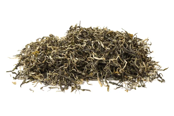 Tea heap leaves on white background — Stock Photo, Image