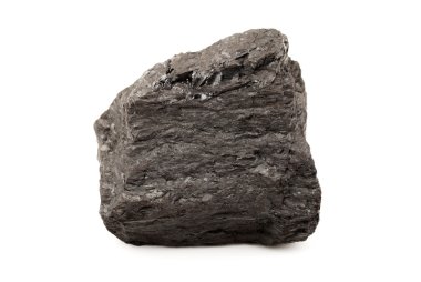 Beyaz bir arka plan üzerinde kömür