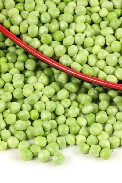 Green peas on the white background — Stock Photo, Image