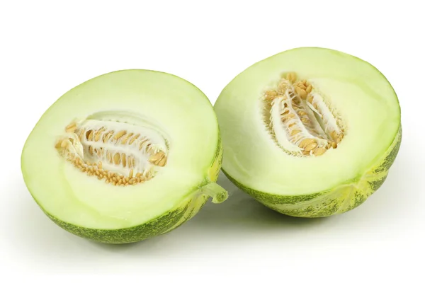 Muskmelone auf weißem Hintergrund — Stockfoto