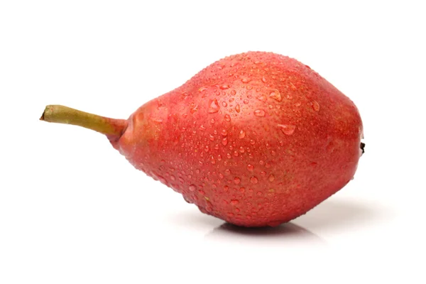 Pera roja aislada sobre fondo blanco — Foto de Stock