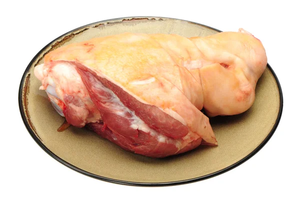 Beyaz arka plan üzerinde izole pişmiş domuz eti (bacak) — Stok Foto