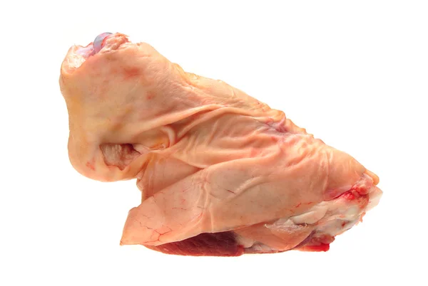 Cerdo crudo (pierna) aislado sobre fondo blanco — Foto de Stock