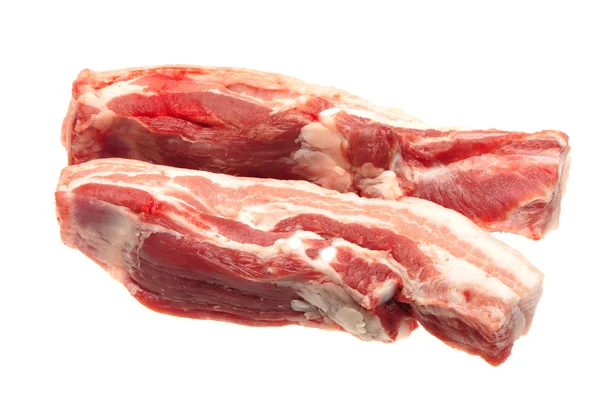 Rauw varkensvlees geïsoleerd op witte achtergrond — Stockfoto