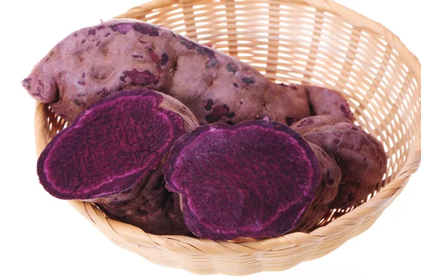 Paarse gekleurde zoete aardappelen — Stockfoto