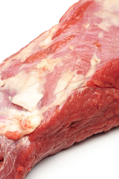 Carne di maiale cruda isolata su fondo bianco — Foto Stock