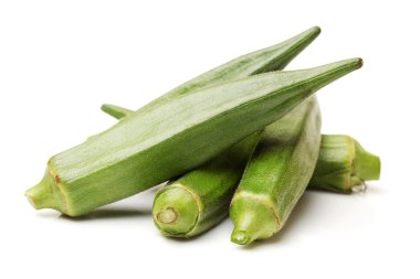 Fresh okra isolated on a white background clipart