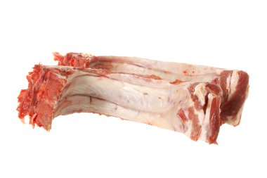 beyaz zemin üzerinde domuz kaburga