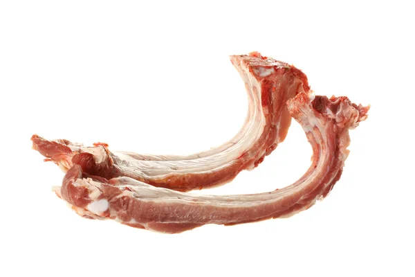 Costelas de porco no fundo branco — Fotografia de Stock