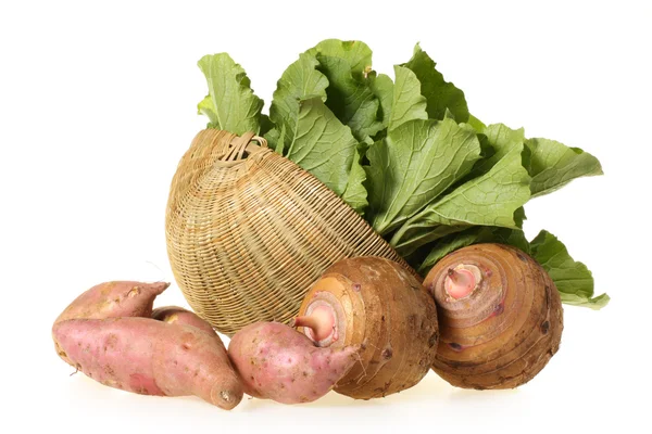 Söt potatis och taro — Stockfoto