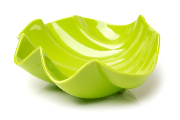 Green plastic empty bowl — Stock Photo, Image
