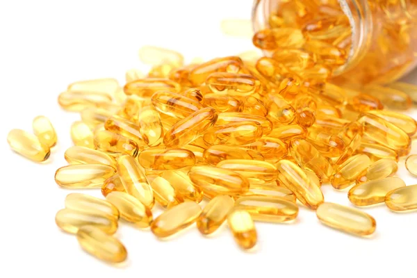 Vitamina Omega-3 cápsulas de aceite de pescado —  Fotos de Stock