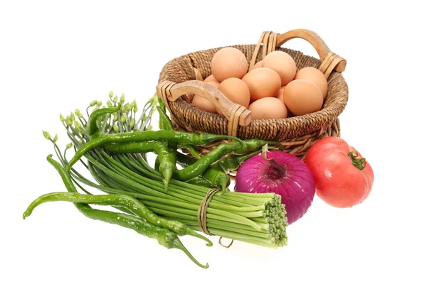 Eggs and vegetable — Stock Photo, Image