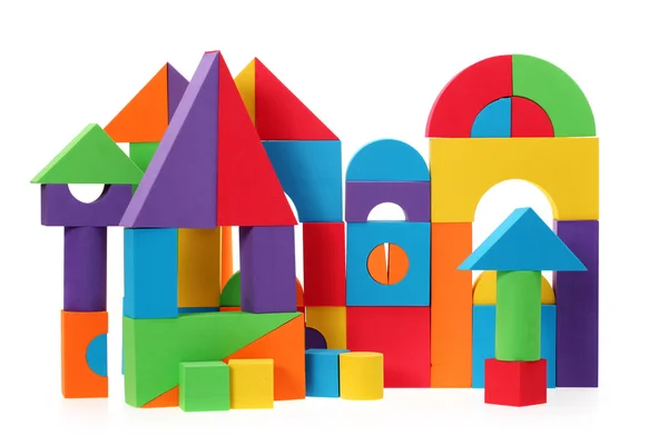 Renk blokları Oyuncak kale — Stok fotoğraf
