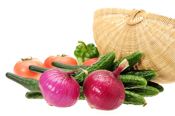 Fresh vegetables on white background — Stock Photo, Image