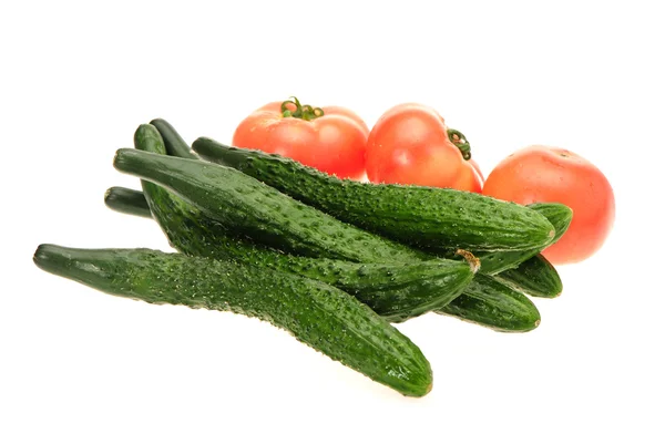 Tomates e pepinos — Fotografia de Stock