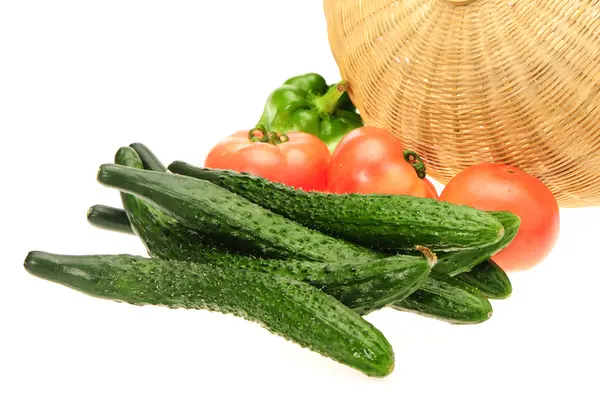 Tomatoes and cucumbers — Stock Photo, Image