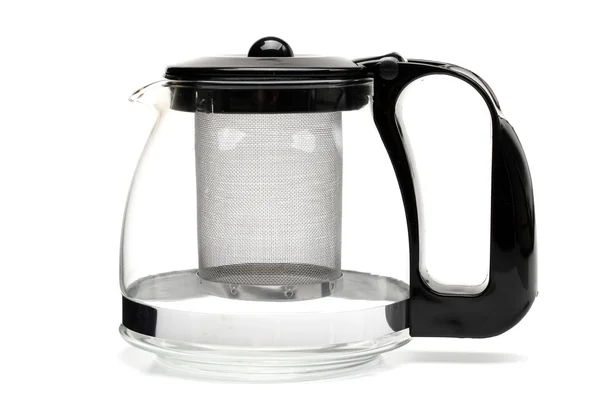 Empty glass teapot. Isolated on white background — Stock Photo, Image