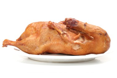 Beyaz arka plan üzerinde ördek füme