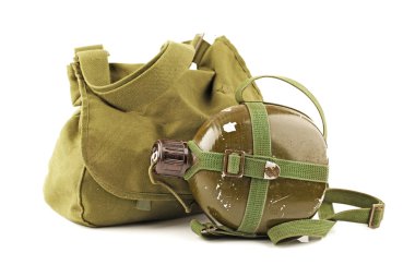 Military kettle and backpack clipart