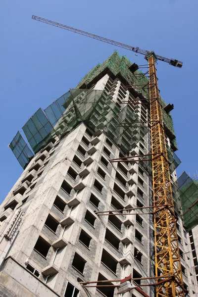 Crane and building construction site — Stock Photo, Image