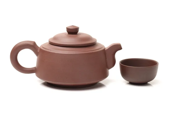 Керамічний чайник для заварювання чаю — стокове фото