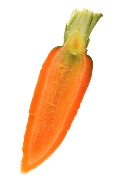 Zanahoria fresca cortada sobre fondo blanco —  Fotos de Stock