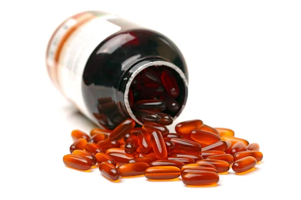 Vitamin omega-3 fiskoljekapslar — Stockfoto