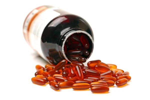 Vitamine omega-3 visolie capsules — Stockfoto