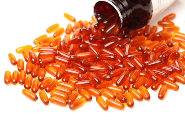 Vitamina Omega-3 cápsulas de aceite de pescado — Foto de Stock