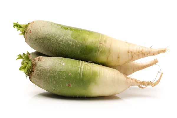 Green radish on white background — Stock Photo, Image