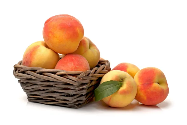 Ripe peach on white background — Stock Photo, Image