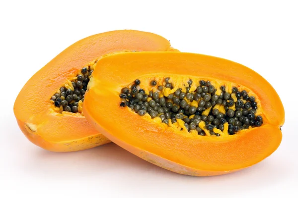 Yarısı da dilimlenmiş papaya meyve — Stok fotoğraf